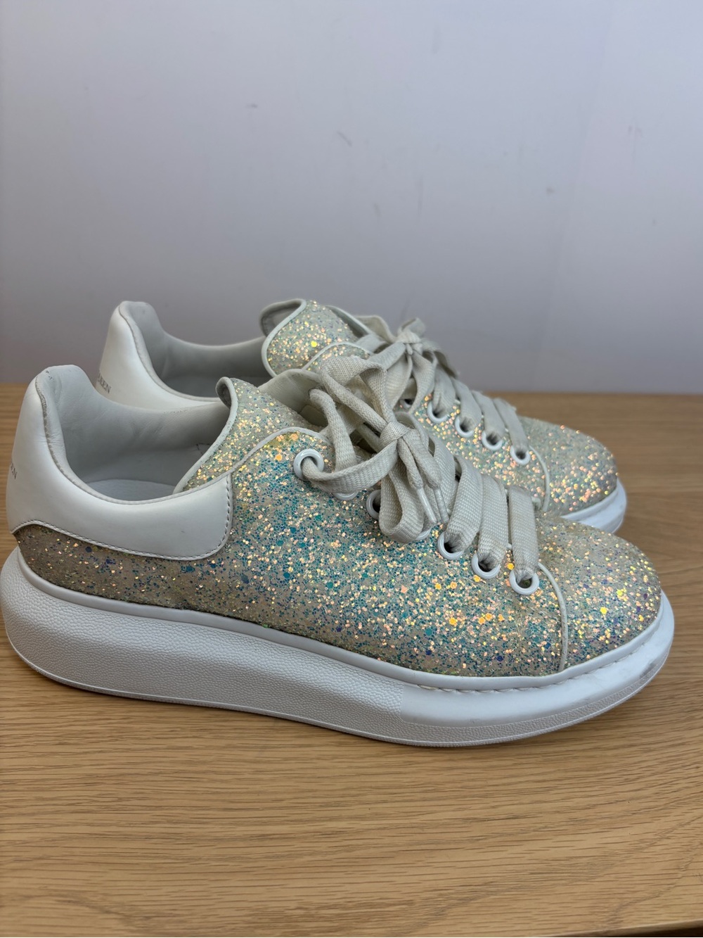 Alexander McQueen Oversized Sneaker in 'Iridescent Glitter' Woman’s 40 US‎ 10